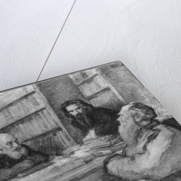 Leo Tolstoy with Nicolas Fedorov and Vladimir Solovyov, Russian philisophers by Leonid Osipovic Pasternak