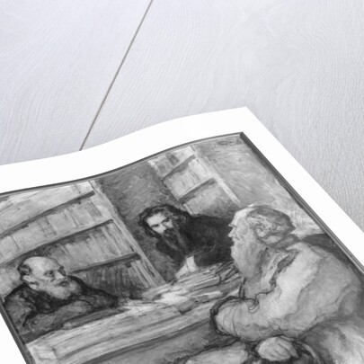 Leo Tolstoy with Nicolas Fedorov and Vladimir Solovyov, Russian philisophers by Leonid Osipovic Pasternak