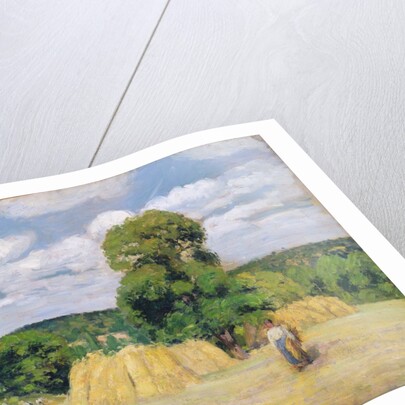 Harvesting at Montfoucault, 1876 by Camille Pissarro