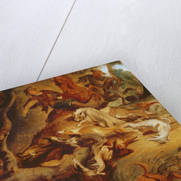 Detail of The Wild Boar Hunt, after a painting by Rubens, c.1840-50 by Ferdinand Victor Eugene Delacroix