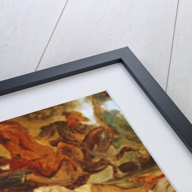 Detail of The Wild Boar Hunt, after a painting by Rubens, c.1840-50 by Ferdinand Victor Eugene Delacroix