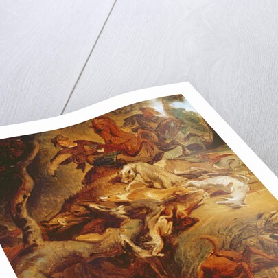 Detail of The Wild Boar Hunt, after a painting by Rubens, c.1840-50 by Ferdinand Victor Eugene Delacroix