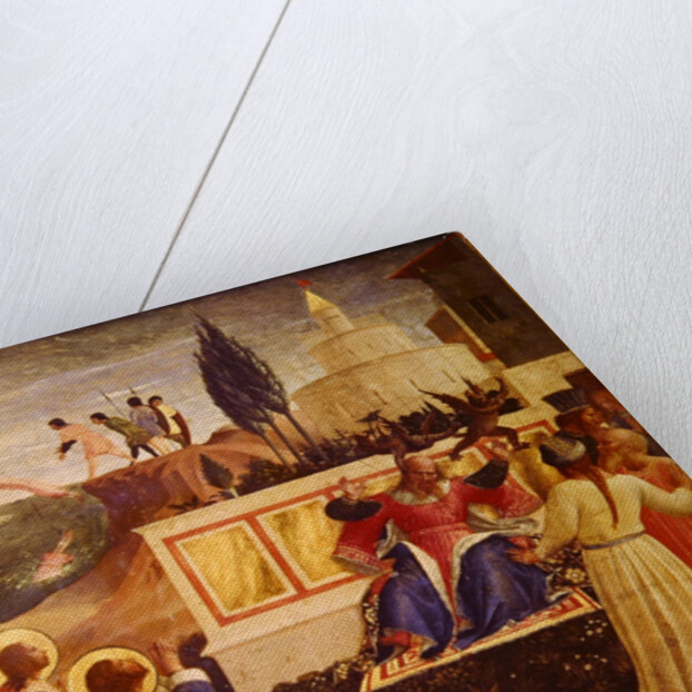 Saints Cosmas and Damian are thrown into the sea; demons escape from the mouth of the proconsul Lysias by Fra Angelico