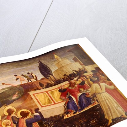 Saints Cosmas and Damian are thrown into the sea; demons escape from the mouth of the proconsul Lysias by Fra Angelico