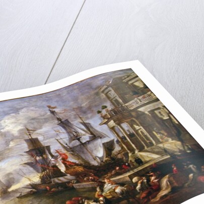 View of a Port in the Orient by Hendrik van Minderhout