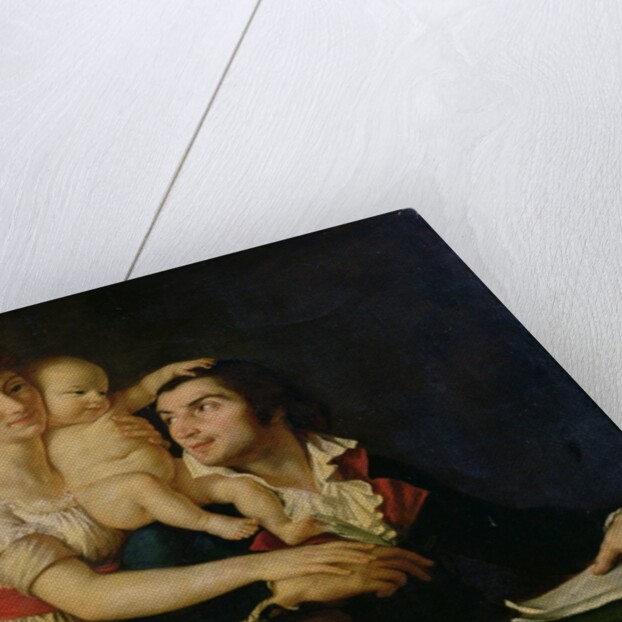Camille Desmoulins his wife Lucile and their son Horace-Camille c.1792 by Jacques Louis David