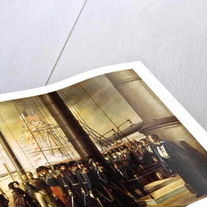 Queen Victoria I, received aboard the steamer 'Le Gomer' by the Rear Admiral Lasusse, 15th October 1844 by Francois Auguste Biard