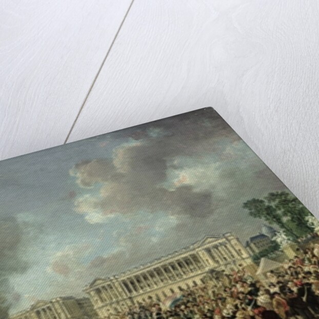 The Celebration of Unity, Destroying the Emblems of Monarchy, Place de la Concorde, 10th August 1793 by Pierre Antoine Demachy