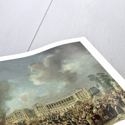 The Celebration of Unity, Destroying the Emblems of Monarchy, Place de la Concorde, 10th August 1793 by Pierre Antoine Demachy