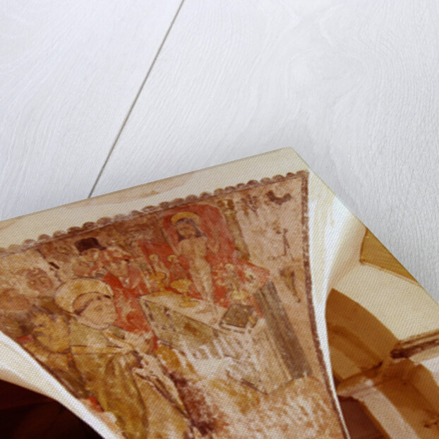 Mass of St. Gregory, mural from the crypt by School Flemish