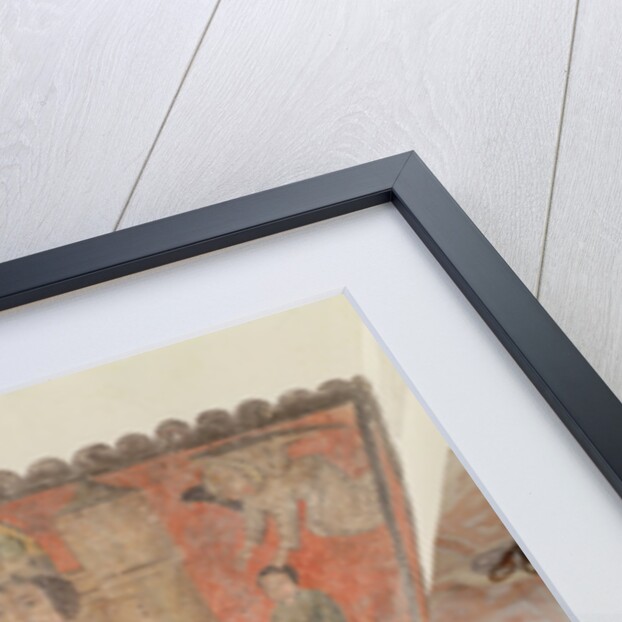 Daniel in the Lion's Den, featuring below St Julian, his wife and Jesus Christ, mural from the crypt, c.1480-1540 by School Flemish