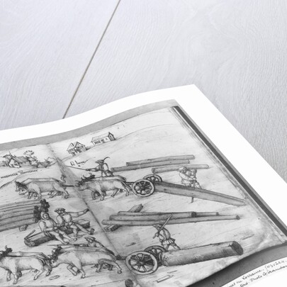 Siver mine of La Croix-aux-Mines, Lorraine, fol.3v and 4r, transporting wood, c.1530 by Heinrich Gross or Groff