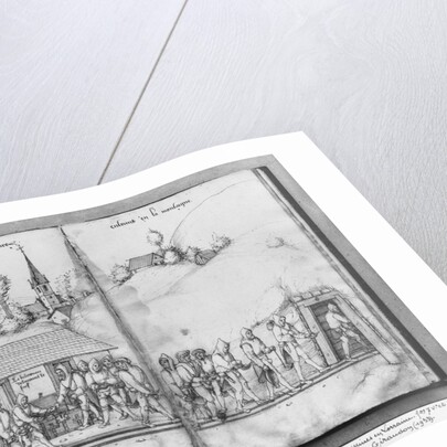 Silver mine of La Croix-aux-Mines, Lorraine, fol.7v and fol.8r, collectors entering the mine, c.1530 by Heinrich Gross or Groff