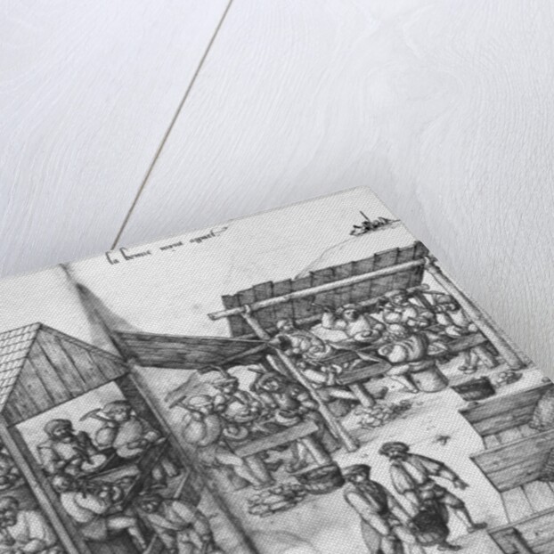 Silver mine of La Croix-aux-Mines, Lorraine, fol.15v and fol.16r, miners sorting the ore out, c.1530 by Heinrich Gross or Groff