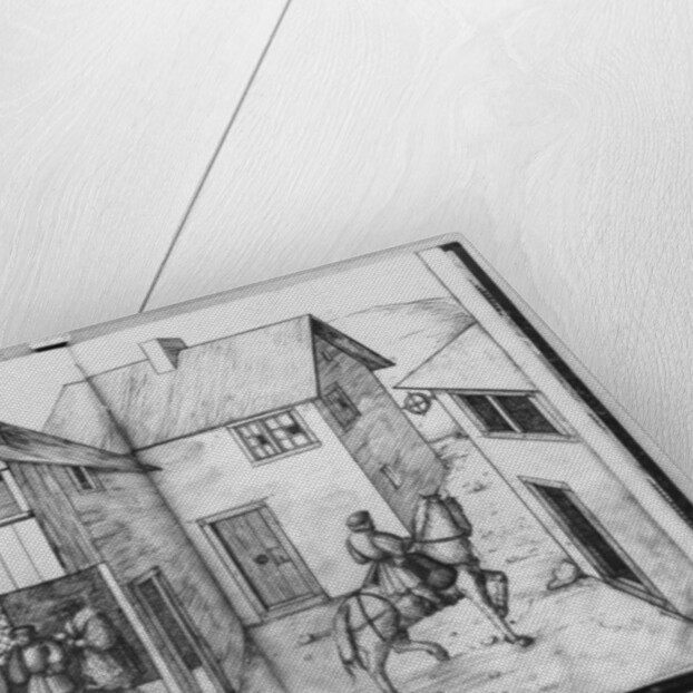 Silver mine of La Croix-aux-Mines, Lorraine, fol.23v and fol.24r, weighing and stamping the silver ingots, a messenger carrying the ingots, c.1530 by Heinrich Gross or Groff