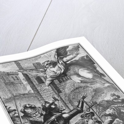 Siege of Paris, apparition of St. Louis to Henri IV engraved by Joseph de Longueil illustration from 'La Henriade' by Voltaire by Charles Joseph Dominique (after) Eisen