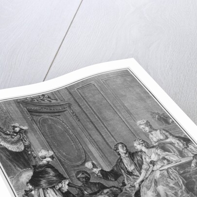 The good omen, engraved by Philippe Triere 1776 by Jean Michel the Younger (after) Moreau