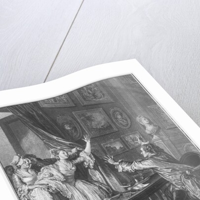 It's a boy, engraved by Pierre Charles Baquoy 1776 by Jean Michel the Younger (after) Moreau