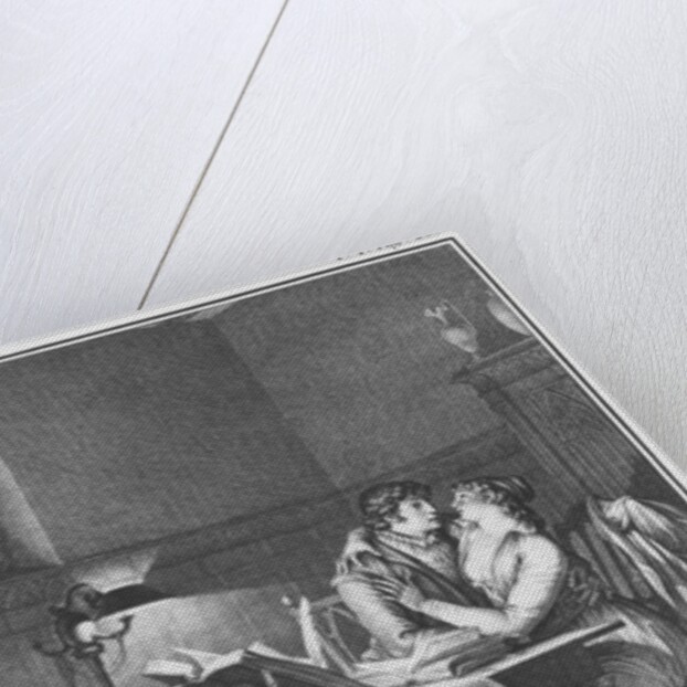 Heloise and Abelard in their study by Jean Michel the Younger Moreau (after)