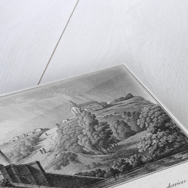 View of the Cacault bridge and the village of Pallet, near Clisson, ruins of the house of Abelard by Claude Thienon