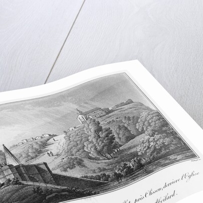 View of the Cacault bridge and the village of Pallet, near Clisson, ruins of the house of Abelard by Claude Thienon