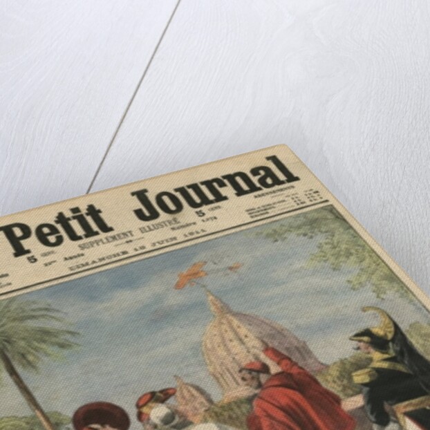 Pope Pius X watching the airplane of Andre Beaumont flying over Rome from the Vatican terrace by French School