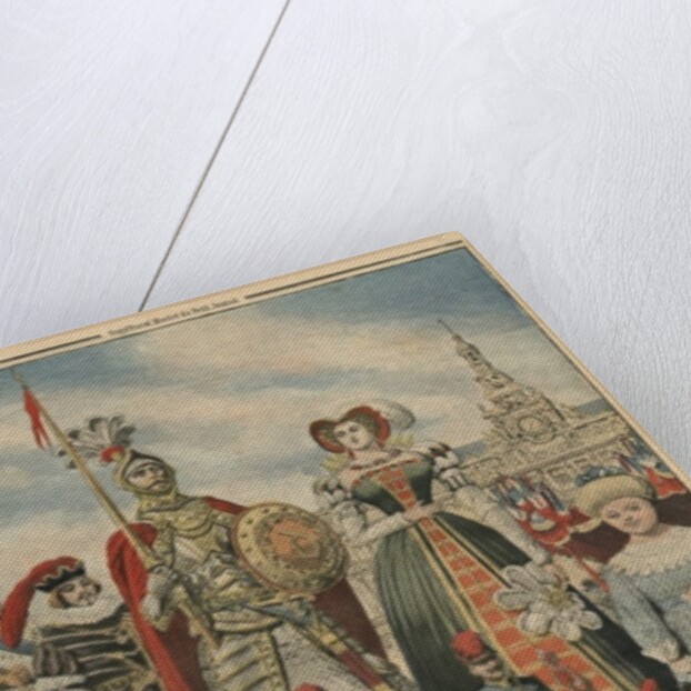 A picturesque and traditional feast, the procession of the Giants at Valenciennes by French School