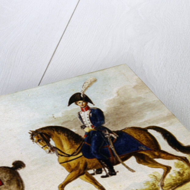 Swiss officer of the 4th regiment, horseman of the Royal Emigre Cavalry and mounted National Guard, 1814 by Pierre Antoine Lesueur