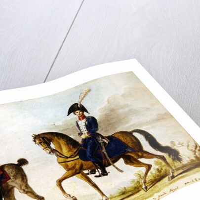 Swiss officer of the 4th regiment, horseman of the Royal Emigre Cavalry and mounted National Guard, 1814 by Pierre Antoine Lesueur