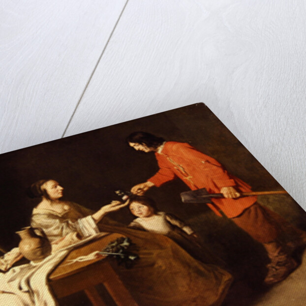 The Gardener offers flowers to his mistress by Mathieu Le Nain