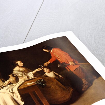 The Gardener offers flowers to his mistress by Mathieu Le Nain