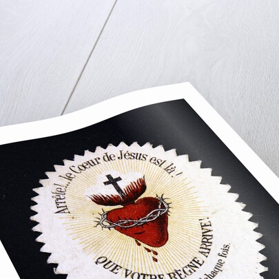 Devotional Image of the Heart of Jesus offering an Indulgence of 100 days by French School