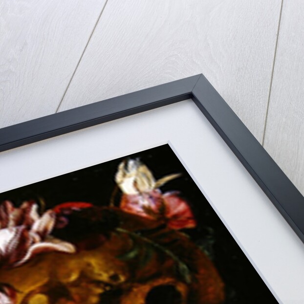 Vanitas Still Life with Skulls, Flowers, a pearl mussel shell, a bubble and straw by Nicolaes van Veerendael