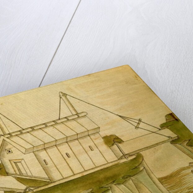 Design for a fortress with two drawbridges by Mariano di Jacopo