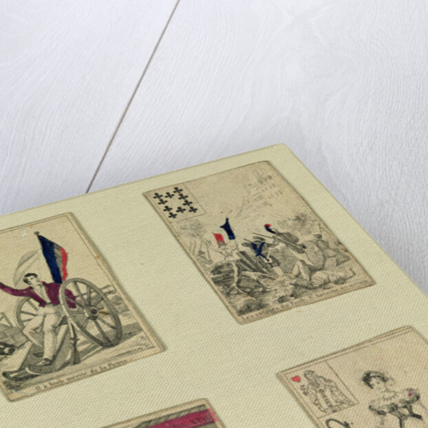 Four playing cards commemorating the heroes of July 1830, 1831 by French School