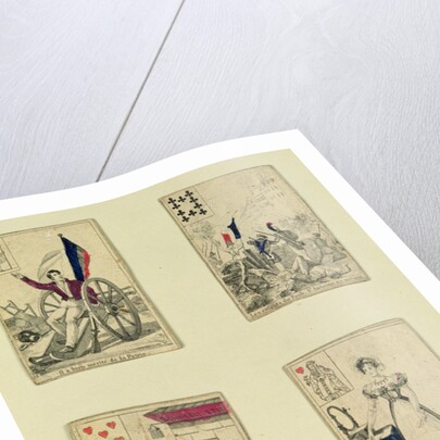 Four playing cards commemorating the heroes of July 1830, 1831 by French School