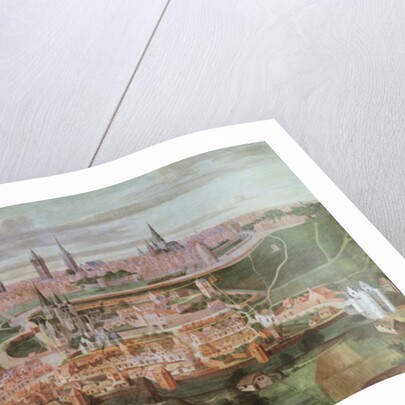 Panoramic view of the city of Ghent at the end of the 16th century 88;Vue de Gand a la fin du XVIeme siecle; by Lucas de (after) Heere