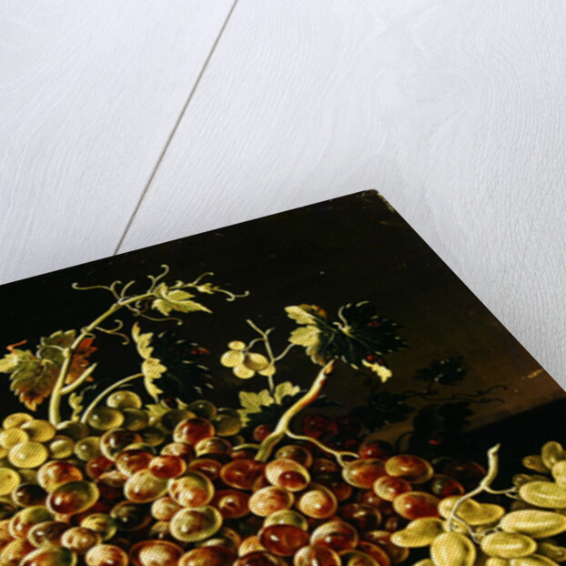 Still Life with a plate of grapes by Luis Egidio Menendez or Melendez