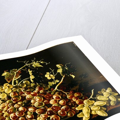 Still Life with a plate of grapes by Luis Egidio Menendez or Melendez