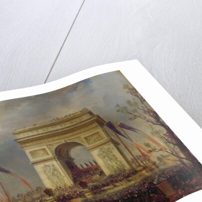 Fete de la Fraternite at the Arc de Triomphe, Place de l'Etoile, Paris om 20th April 1848 by Hippolyte Victor Valentin Sebron