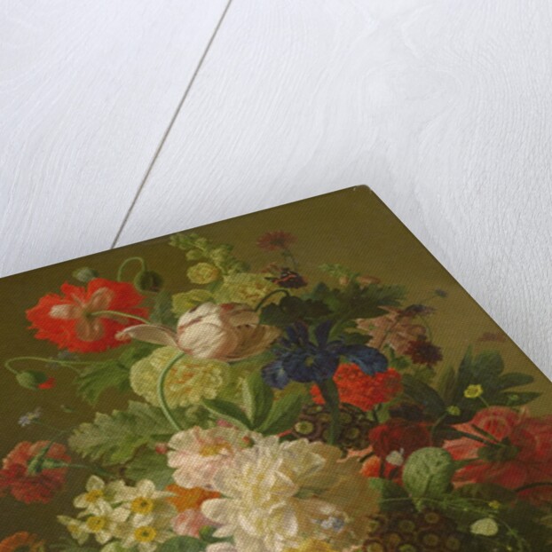 Flowers in a vase on a marble console table, 1816 by Jan Frans van Dael