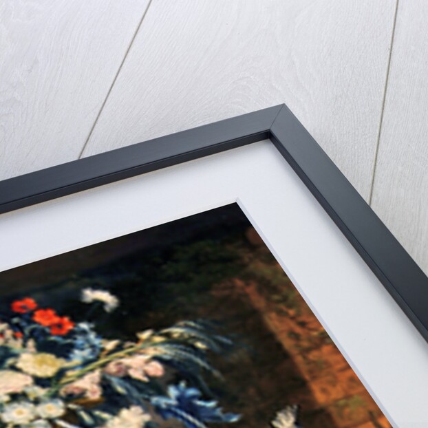 Bouquet of flowers and a parrot by Jean Picart