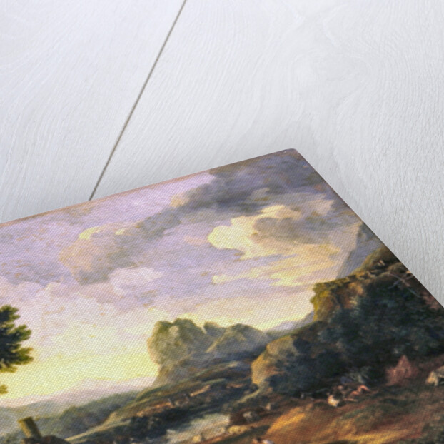 Landscape with hunter and dogs by Gaspard Poussin Dughet