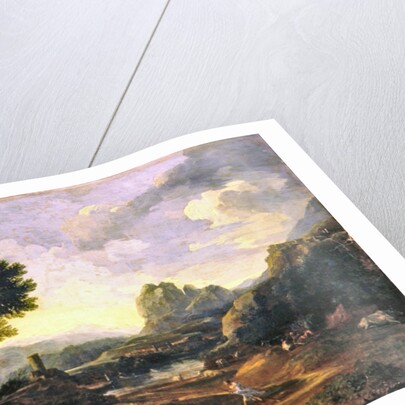 Landscape with hunter and dogs by Gaspard Poussin Dughet