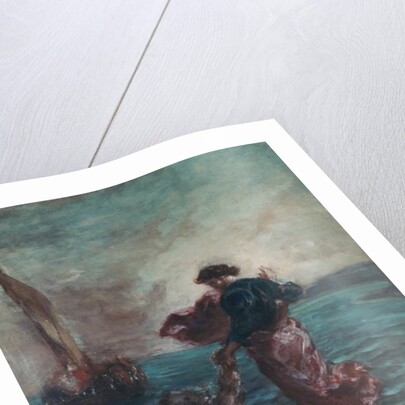 Christ walking on water and reaching out his hand to save Saint Peter by Ferdinand Victor Eugene Delacroix