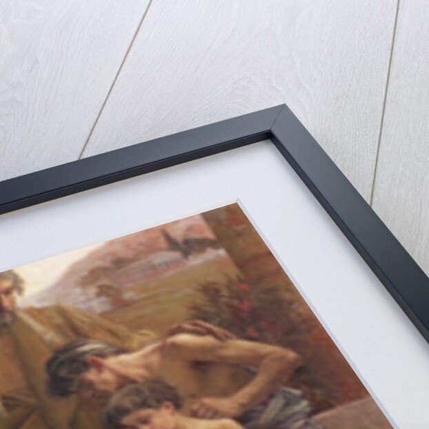 A Spartan points out a drunken slave to his sons, 1900 by Fernand Sabbate