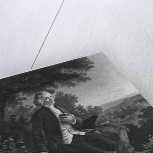 Jean-Jacques Rousseau composing 'Emile' in Montmorency valley by Joseph Albrier