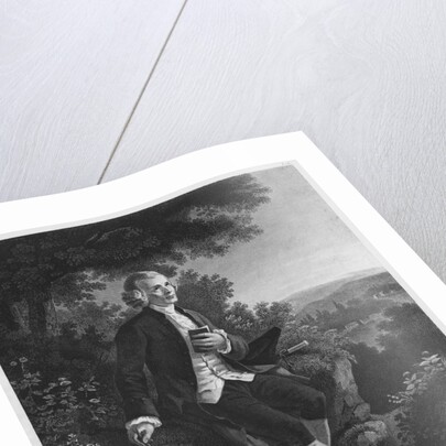 Jean-Jacques Rousseau composing 'Emile' in Montmorency valley by Joseph Albrier