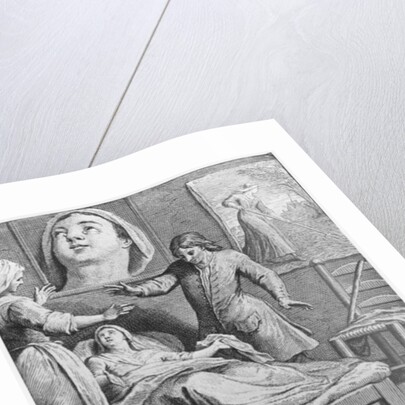 Miraculous healing of a blind woman, Marie Carteri, on the tomb of Deacon Francois de Paris by French School