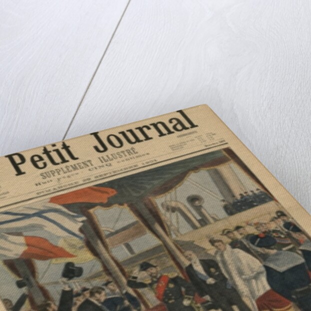 Tsar Nicolas II in France, arriving at Dunkirk, front cover illustration from 'Le Petit Journal', Supplement illustre, 29 September 1901 by French School